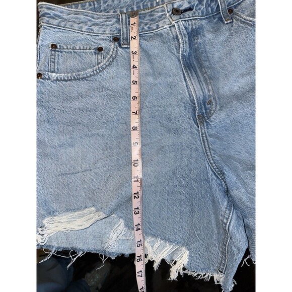 Abercrombie & Fitch Curve Love High Rise Loose Cutoff Denim Shorts Size 32 - Picture 7 of 13